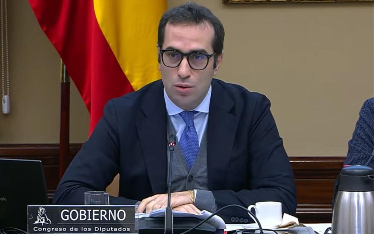 Carlos Cuerpo, ministro de Economía, durante su intervención.