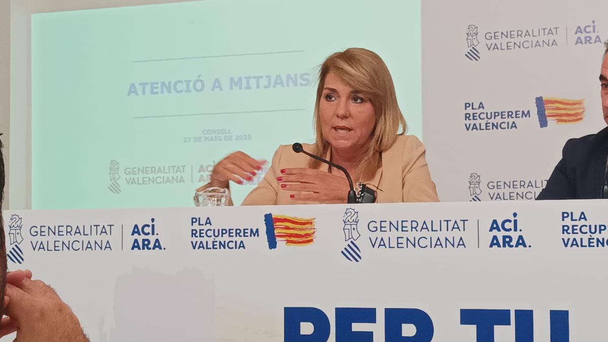 La vicepresidenta Susana Camarero intervé en la roda de premsa posterior al ple del Consell, este dimarts