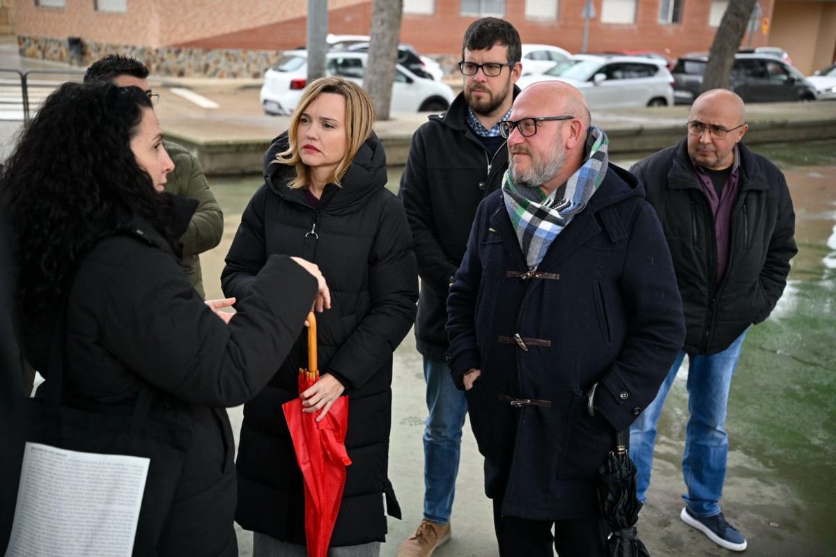 Pilar Alegría, en Caspe.