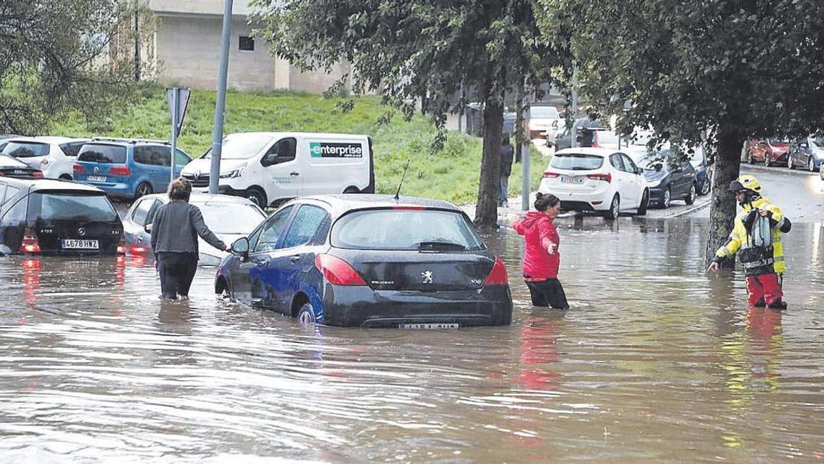 Inundaciones en Santiago a causa de la borrasca Aline.