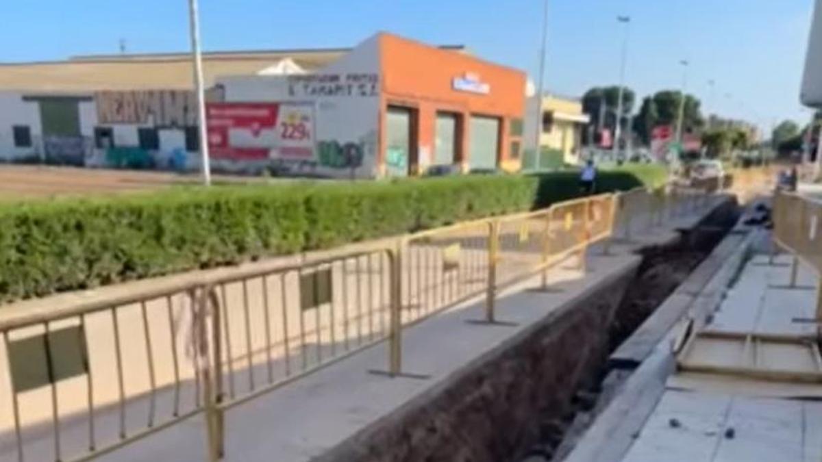 Obras finalizadas del colector de la calle La Lluna en Foios.