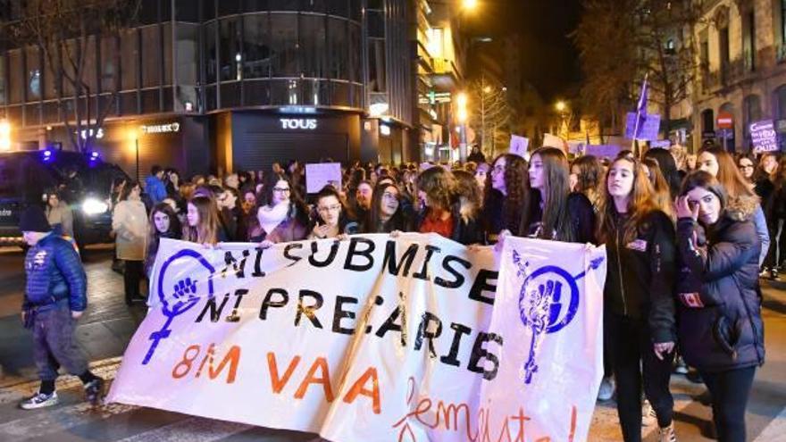 La capçalera de la manifestació feminista del 8 de març passat, dia de la Dona, a Manresa