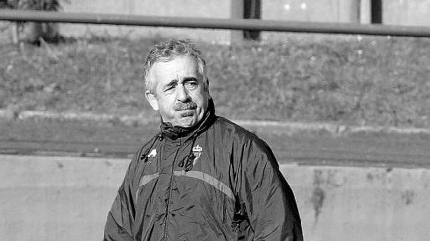 Manuel Preciado, ayer, en el entrenamiento en Mareo.