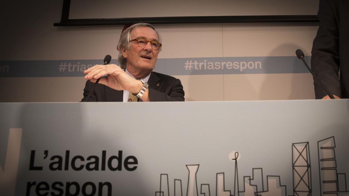 El alcalde Barcelona, Xavier Trias, en un encuentro con periodistas el pasado 15 de enero.