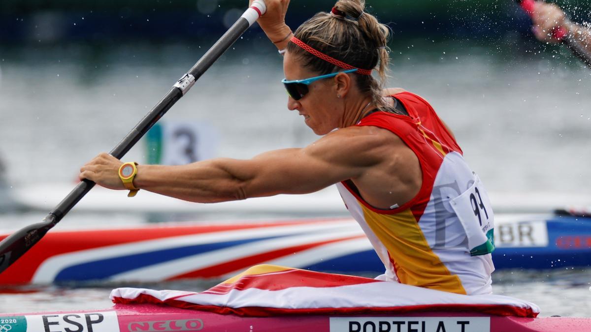 Teresa Portela, medalla de plata en K1 200.