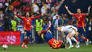 Kroos lesiona a Pedri en el España - Alemania de cuartos de la Eurocopa (0-0)