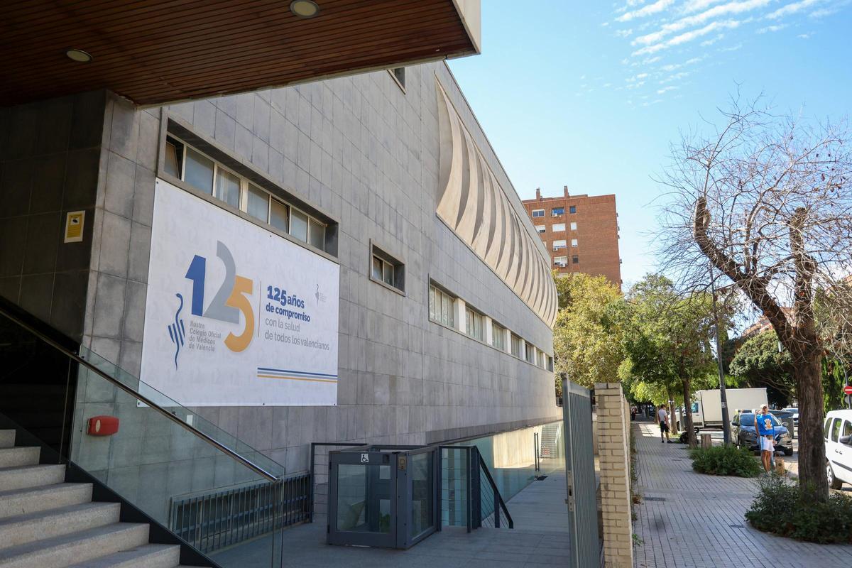 Fachada del Ilustre Colegio de Médicos de València (ICOMV).