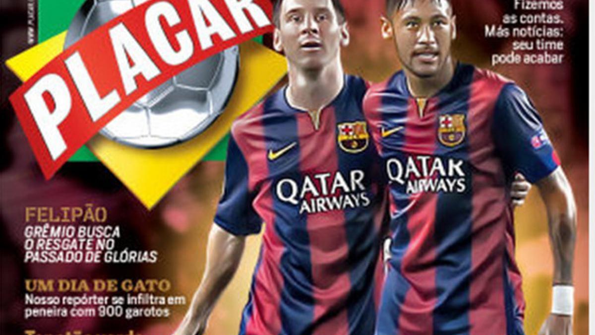 Messi y Neymar, protagonista de la portada de febrero de 'Placar'