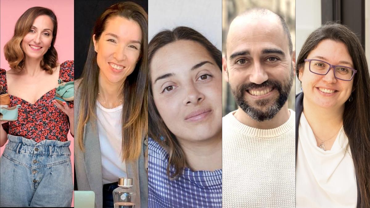 Los ’influencers’ de la paternidad Neus Moyá, Conchi García, Naza Olivera, Armando Bastida y Alba Padró. /
