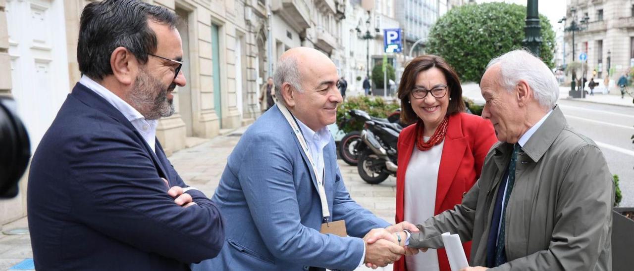 Ignacio González, Ángel Matamoro, Maica Larriba e Ignacio Gandarias, ayer en Vigo