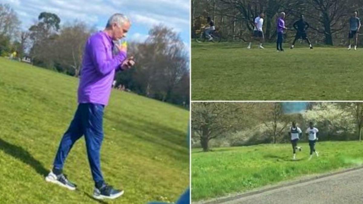 Mourinho se salta el confinamiento para entrenar en el parque a sus jugadores