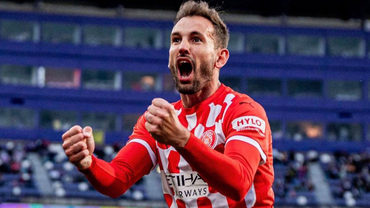 Stuani celebra el seu gol al Valladolid ahir en el Nuevo Zorrilla. | @GIRONAFC Stuani celebra el seu gol al Valladolid ahir en el Nuevo Zorrilla. | @GIRONAFC