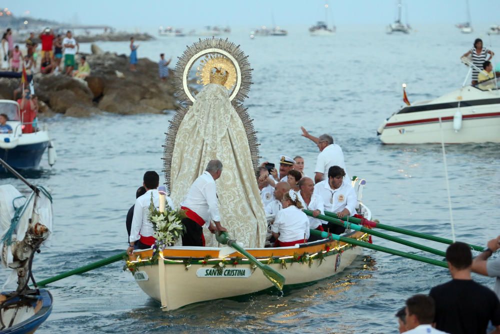 Pedregalejo, volcado con la procesión de la Estrella de los Mares.