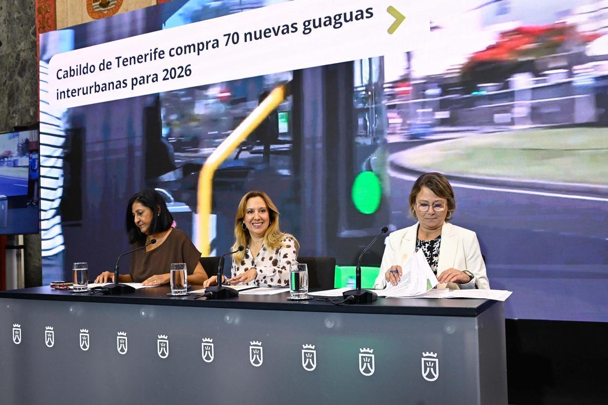 Tenerife da un nuevo salto en la capacidad de su transporte público con las primeras guaguas de dos pisos de Canarias