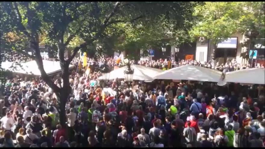 Manifestació a la Gran Via de Barcelona