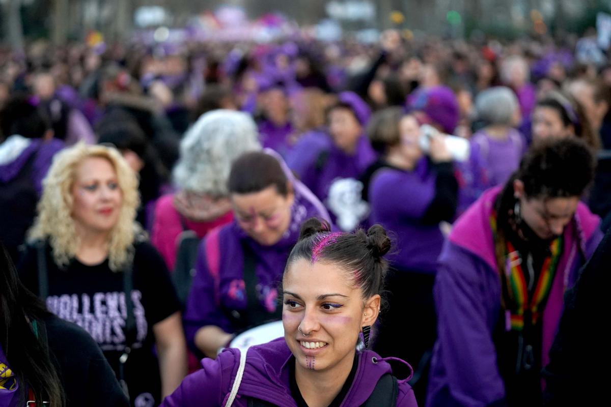 Imágenes de la manifestación feminista en Madrid