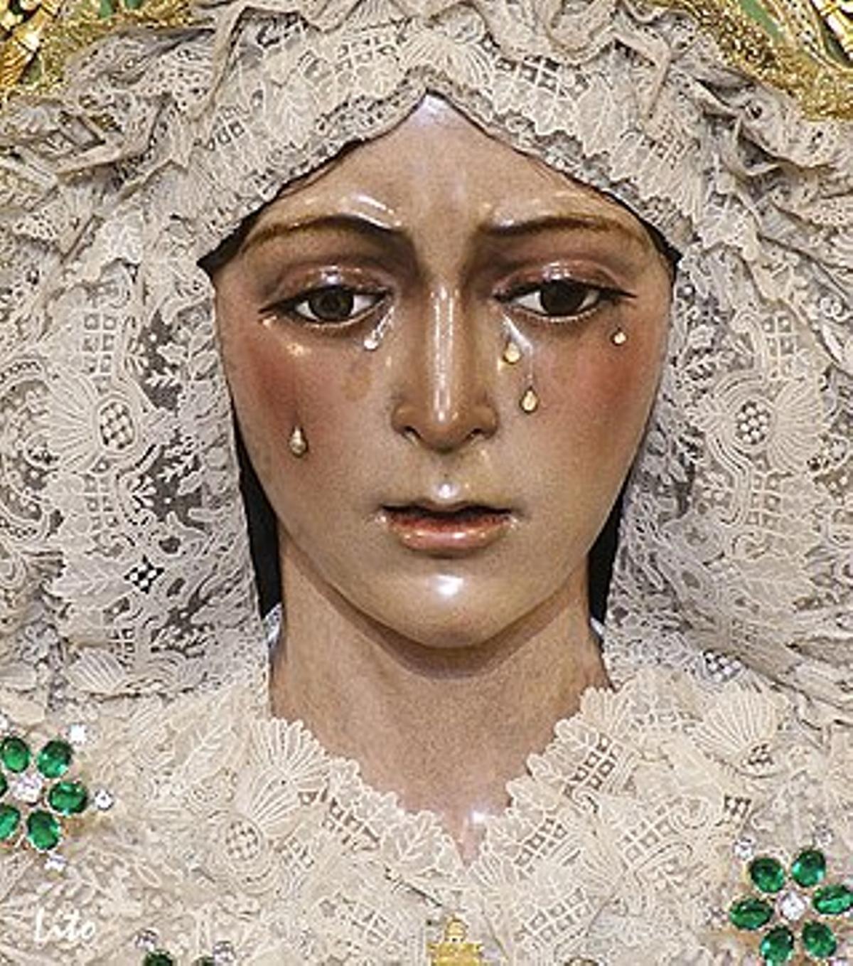 Rostro de la Esperanza Macarena, una obra que se atribuye a La Roldana.