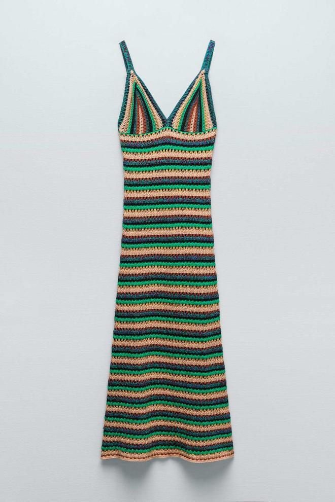 Vestido de crochet de colores de Zara