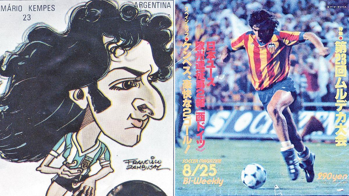 Caricatura y portada de Kempes