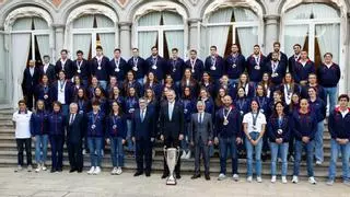 El rey recibe a los medallistas de los Mundiales de natación y Europeos de waterpolo