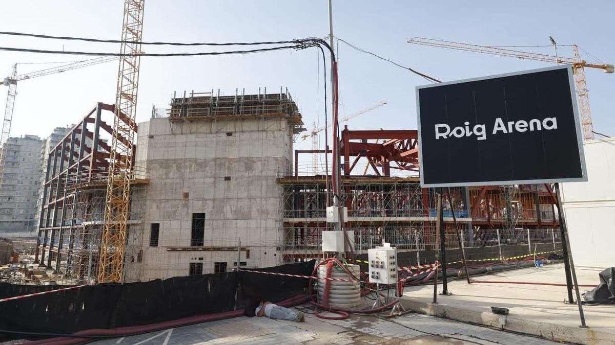 Las obras del nuevo pabellón, ya con la denominación de 'Roig Arena'.