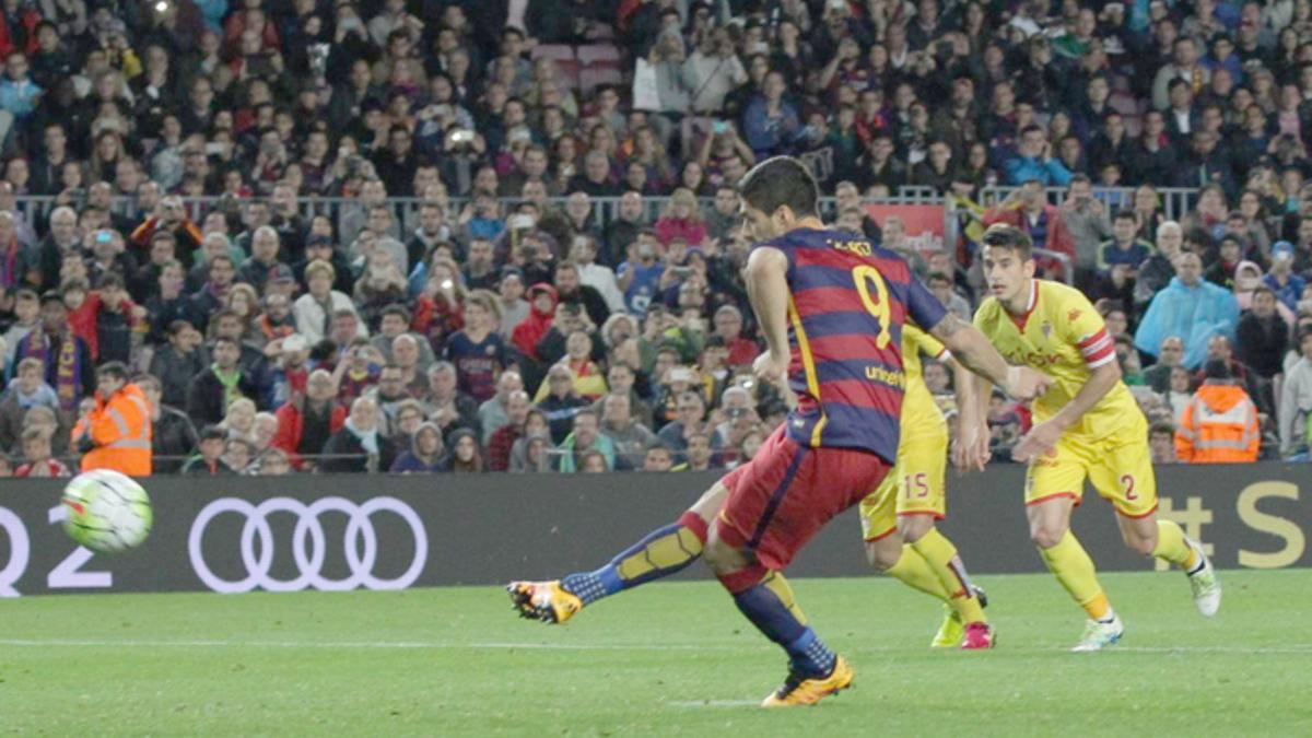 Luis Suárez transformó dos de los tres penaltis que le pitaron el sábado al Barça