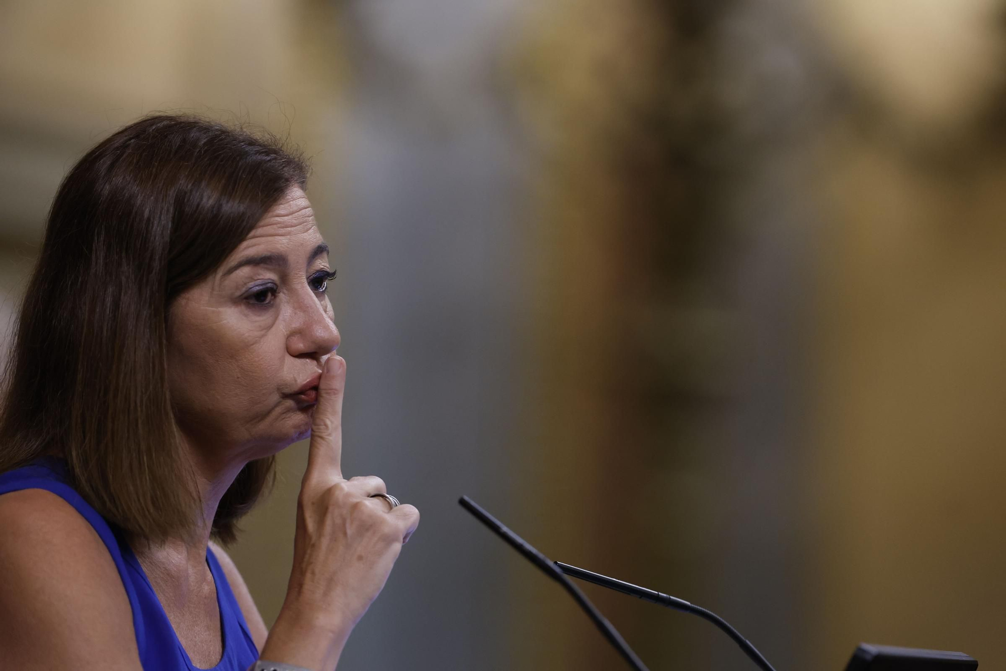 Francina Armengol preside la sesión del Congreso en la que ha comparecido Pedro Sánchez