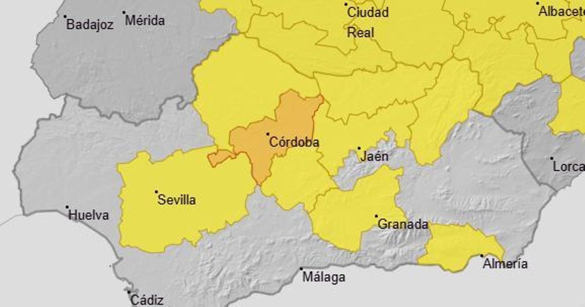 Aviso de la Aemet en el sur peninsular.