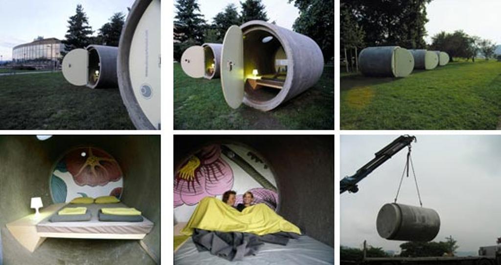 Dormir en un tubo de hormigón en Austria