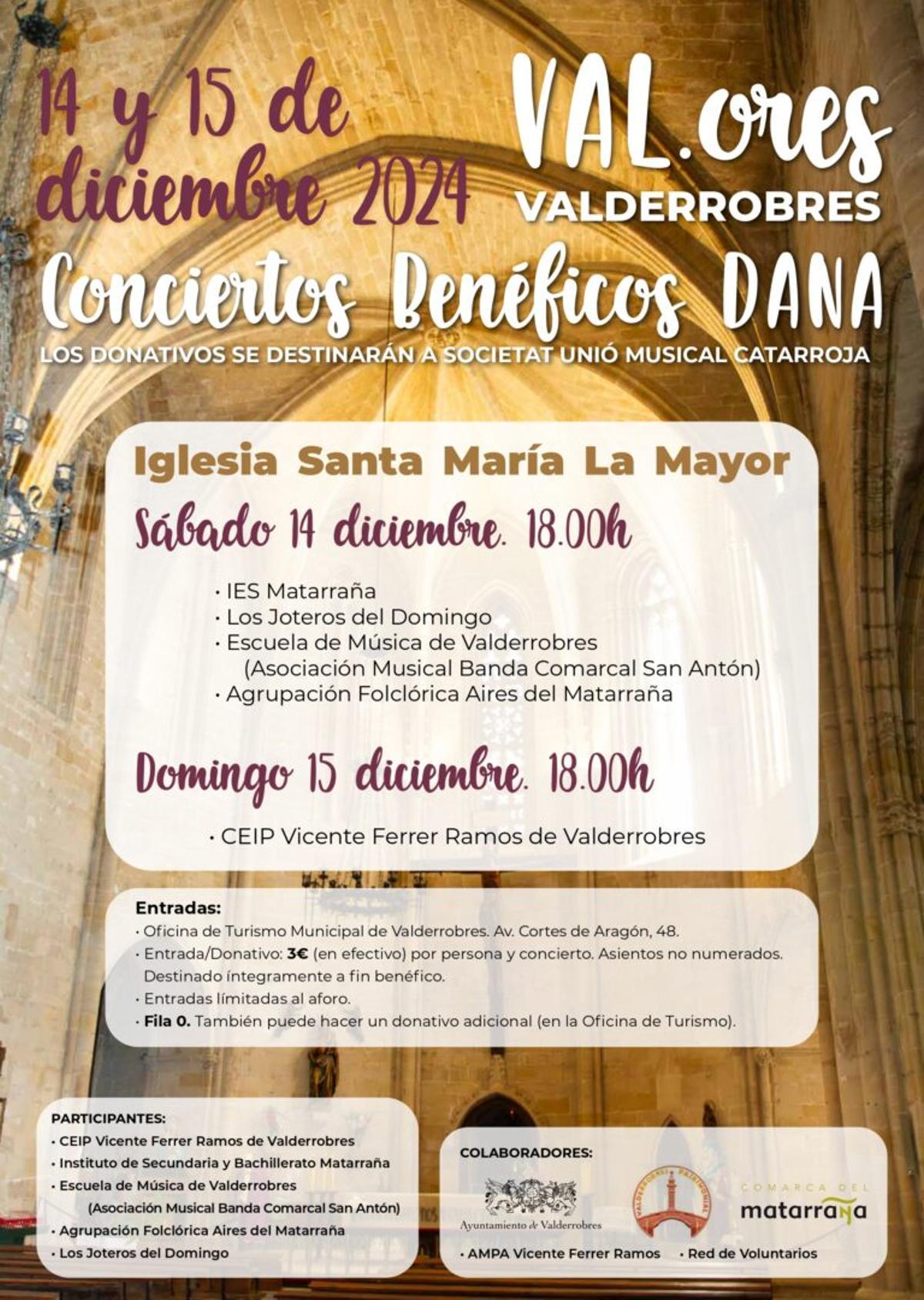 Cartel del concierto benéfico.