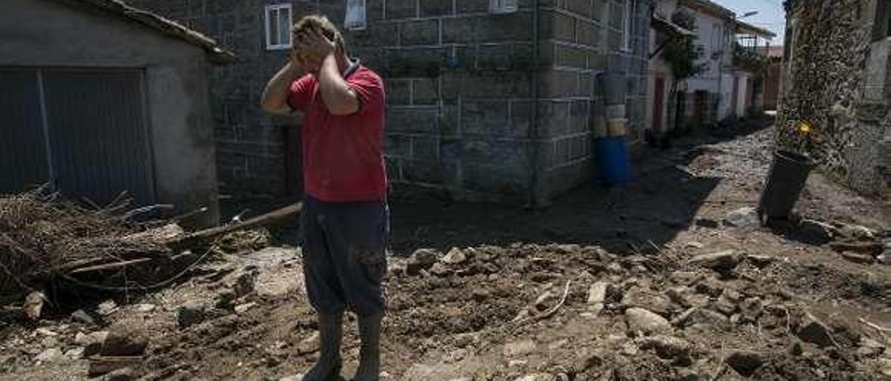 Así estaba el pueblo de Infesta el día después. // Brais Lorenzo