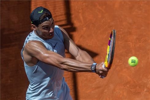 Nadal, en un entrenamiento en Madrid.