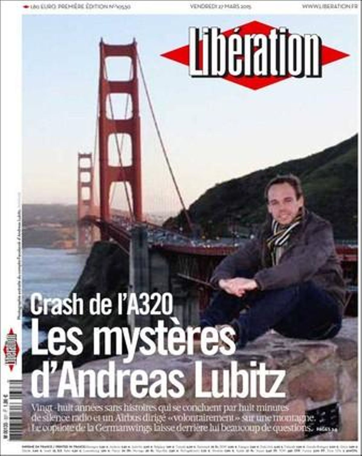 La portada del diari francès ’Libération’.