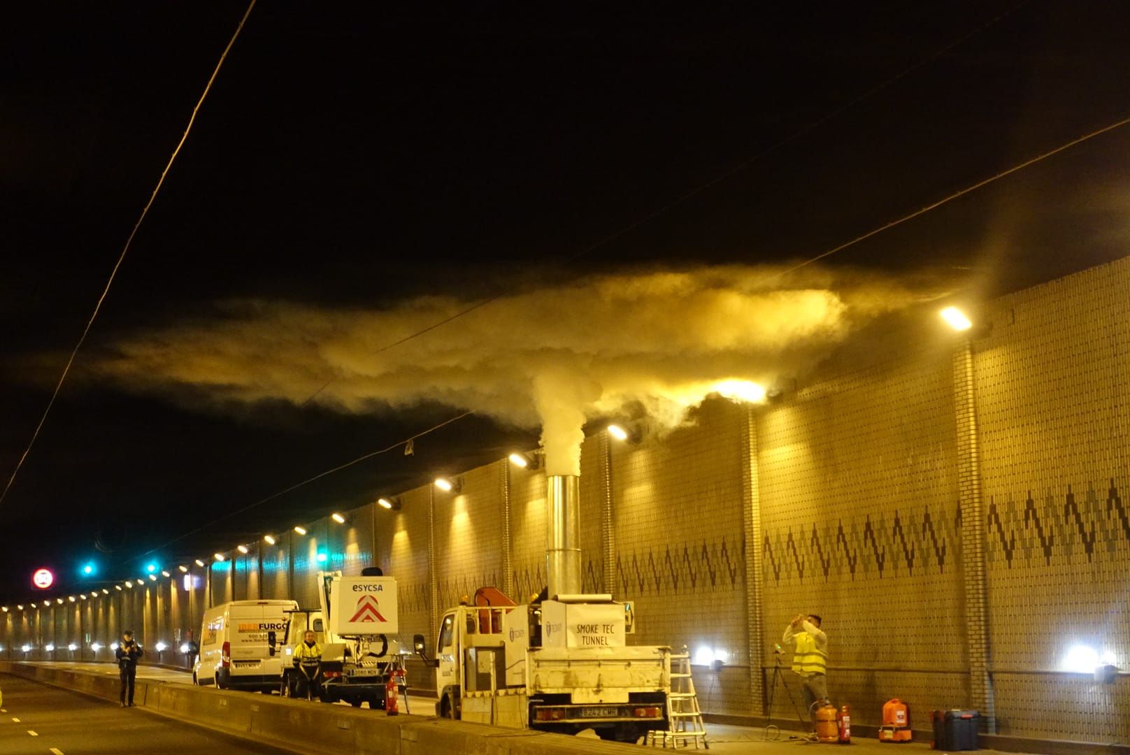 Simulacro en el túnel de Beiramar de Vigo