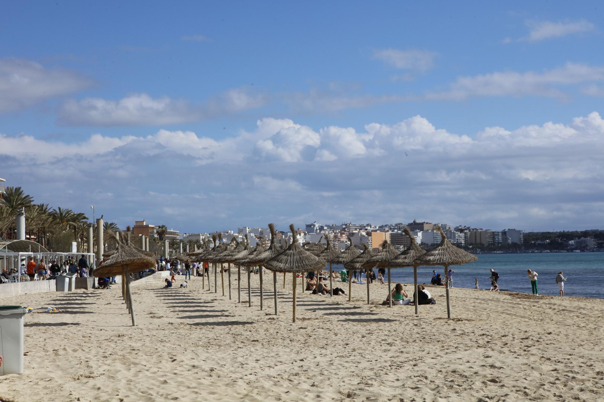 Volle Cafés, gezügelte Schinkenstraße: So sieht es an der Playa de Palma vor Ostern auf Mallorca aus