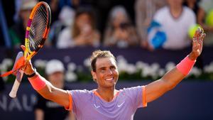 Nadal celebra su victoria en Barcelona