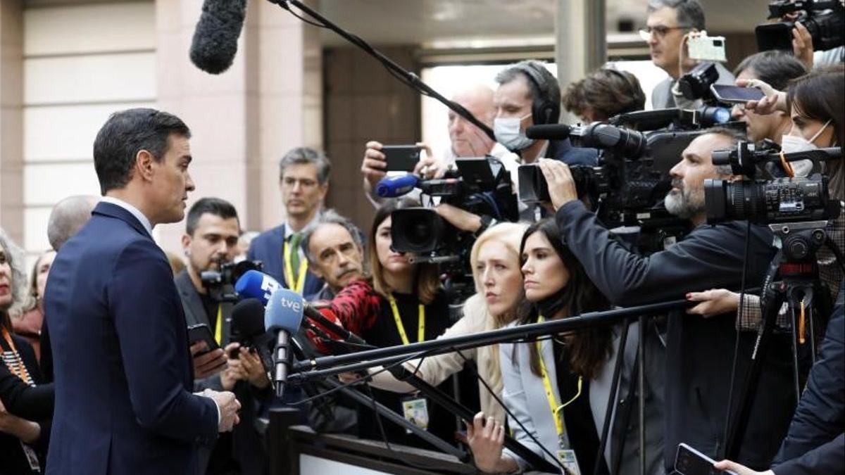 El presidente del Gobierno, Pedro Sánchez, llega al Consejo Europeo.