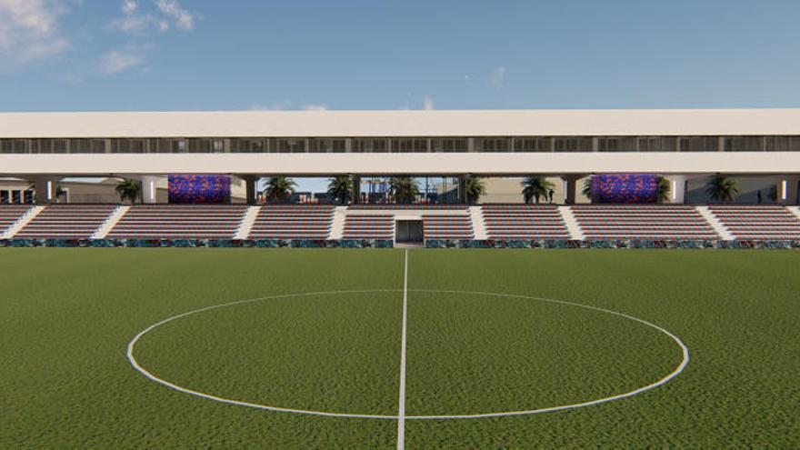 Recreación virtual de la Ciudad Deportiva del Levante UD en Nazaret.
