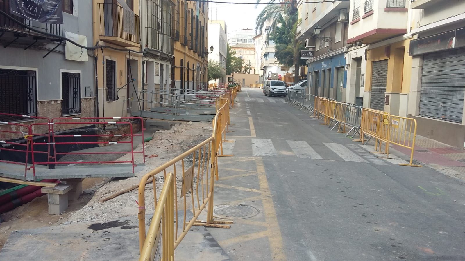 Así están las obras de las calles que rodean el Ayuntamiento de Gandia