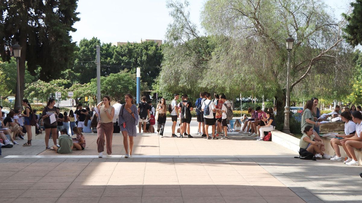 Alumnos en Teatinos, donde se ubican buena parte de las facultades de la UMA.