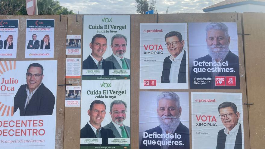 Vox pega en El Campello carteles de su candidato de El Verger