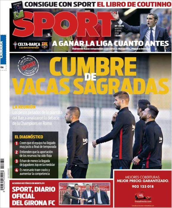 Portadas deportivas del martes 17 de abril