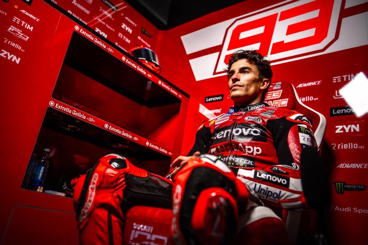 Marc Márquez, líder del equipo Lenovo Ducati, en Le Mans.