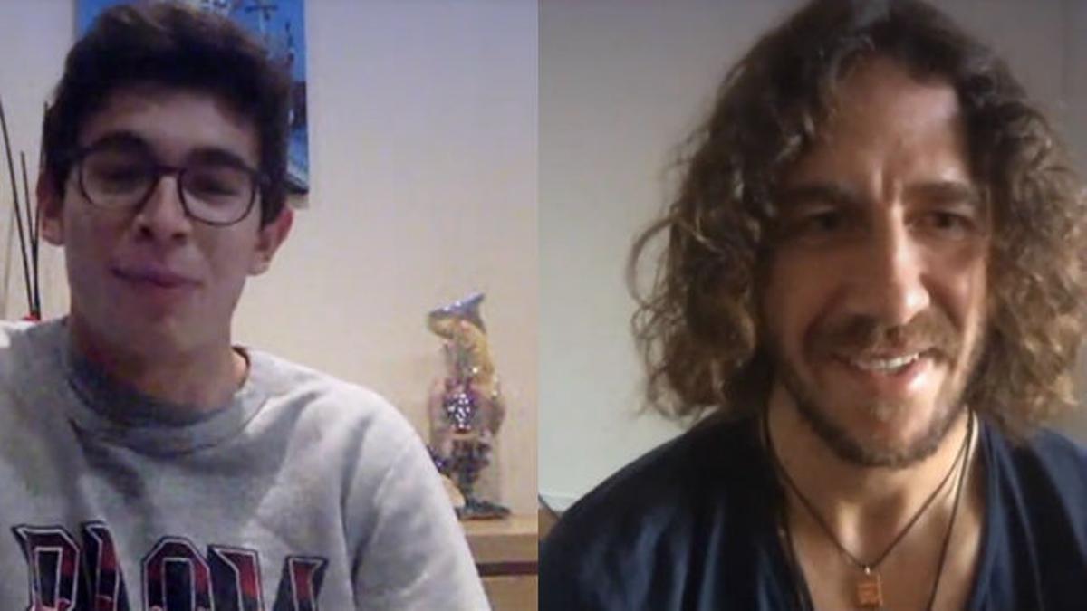 Carles Puyol se reencuentra con David, un niño con parálisis cerebral, para animarle ahora a seguir estudiando