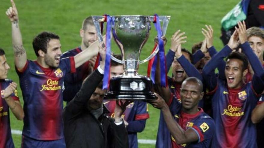 El Barça celebra la Liga en el Camp Nou