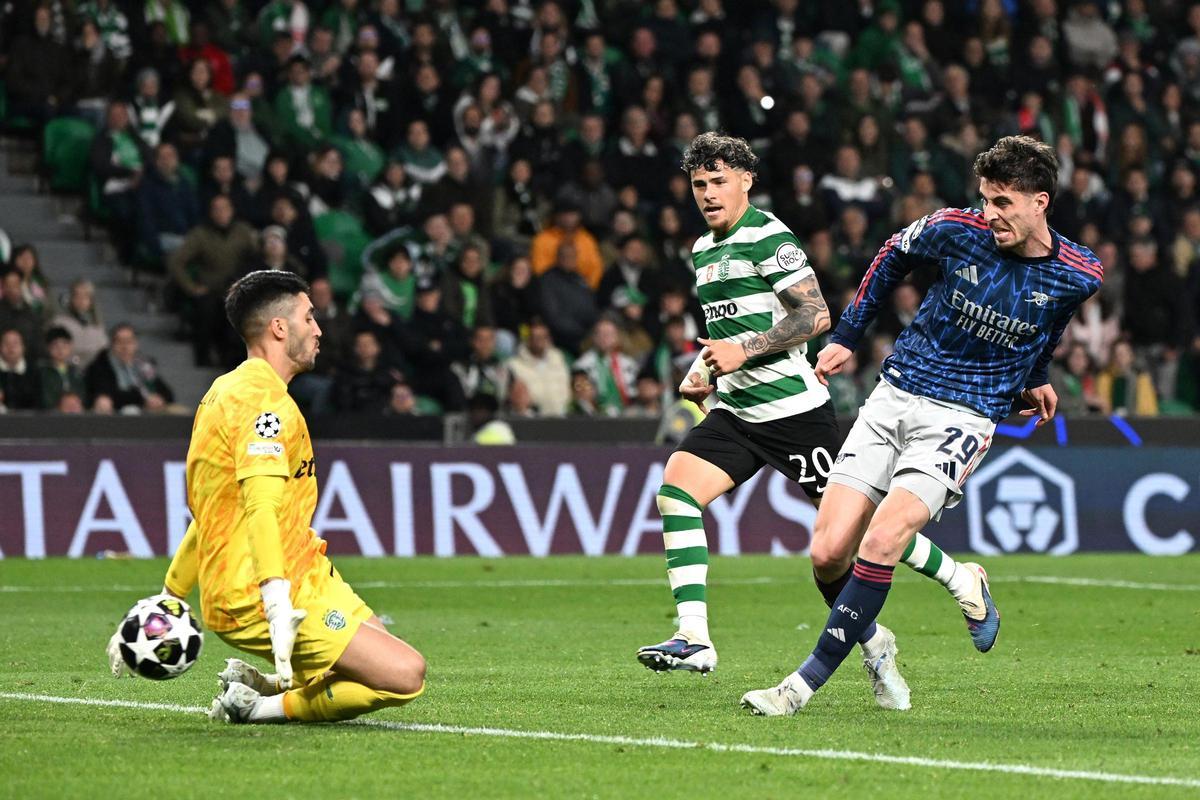 Kai Havertz, en la acción del gol del triunfo del Arsenal.