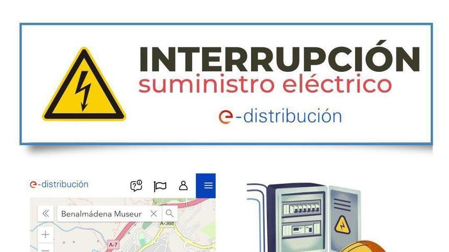 Benalmádena informa que, según comunica la compañía eléctrica e-Distribución, esta tiene previsto realizar una interrupción programada del suministro eléctrico el próximo lunes 5 de mayo en Benalmádena Pueblo, en horario de 08.00 a 18.00 horas.