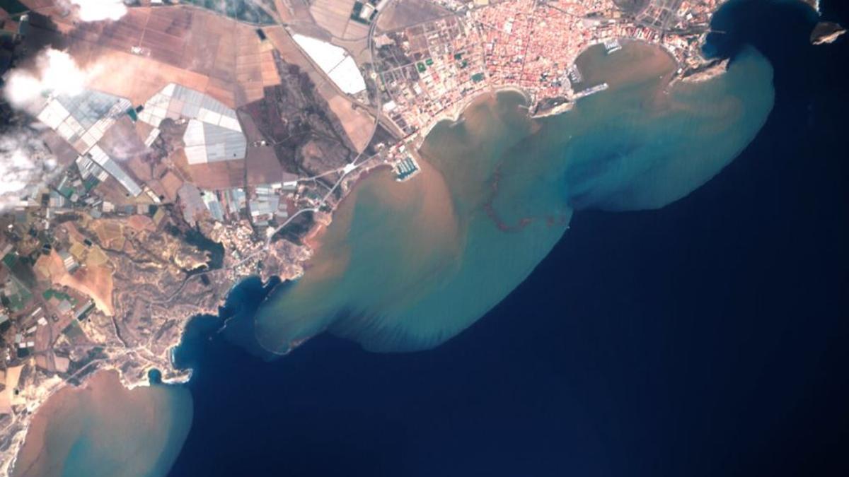 Imagen de la costa de Águilas, ayer, desde el espacio.