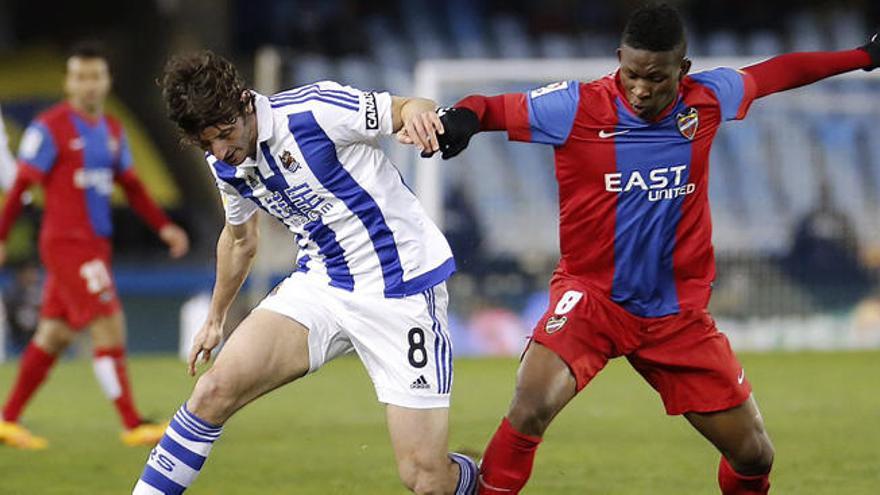 Granero y Lerma, en un lance el partido en Anoeta