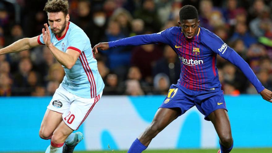 Dembéle en el partit contra el Celta.